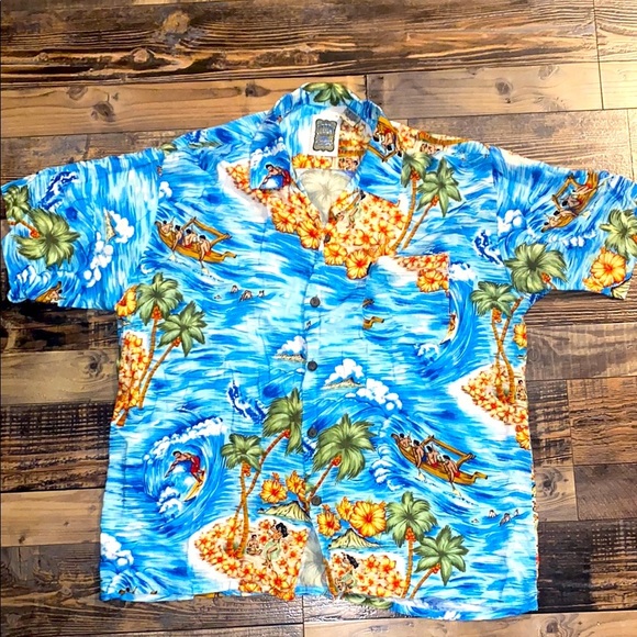 Ocean Current vintage button down Hawaiian shirt size medium - Picture 1 of 6